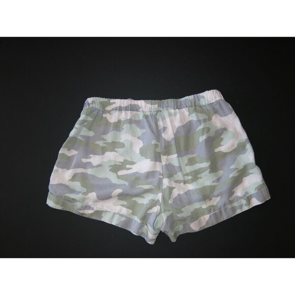 AERIE American Eagle Camp Shorts pink grey camo cuffed elastic pull on tie M - Picture 4 of 6